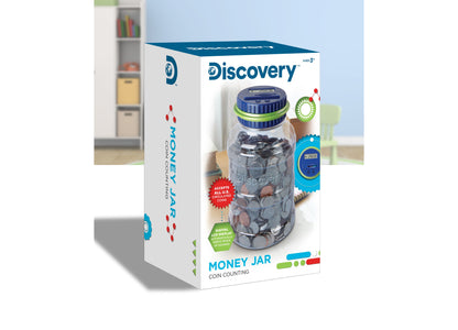 Discovery Kids Coin-Counting Money Jar - Digital LCD Display - Blue/Green