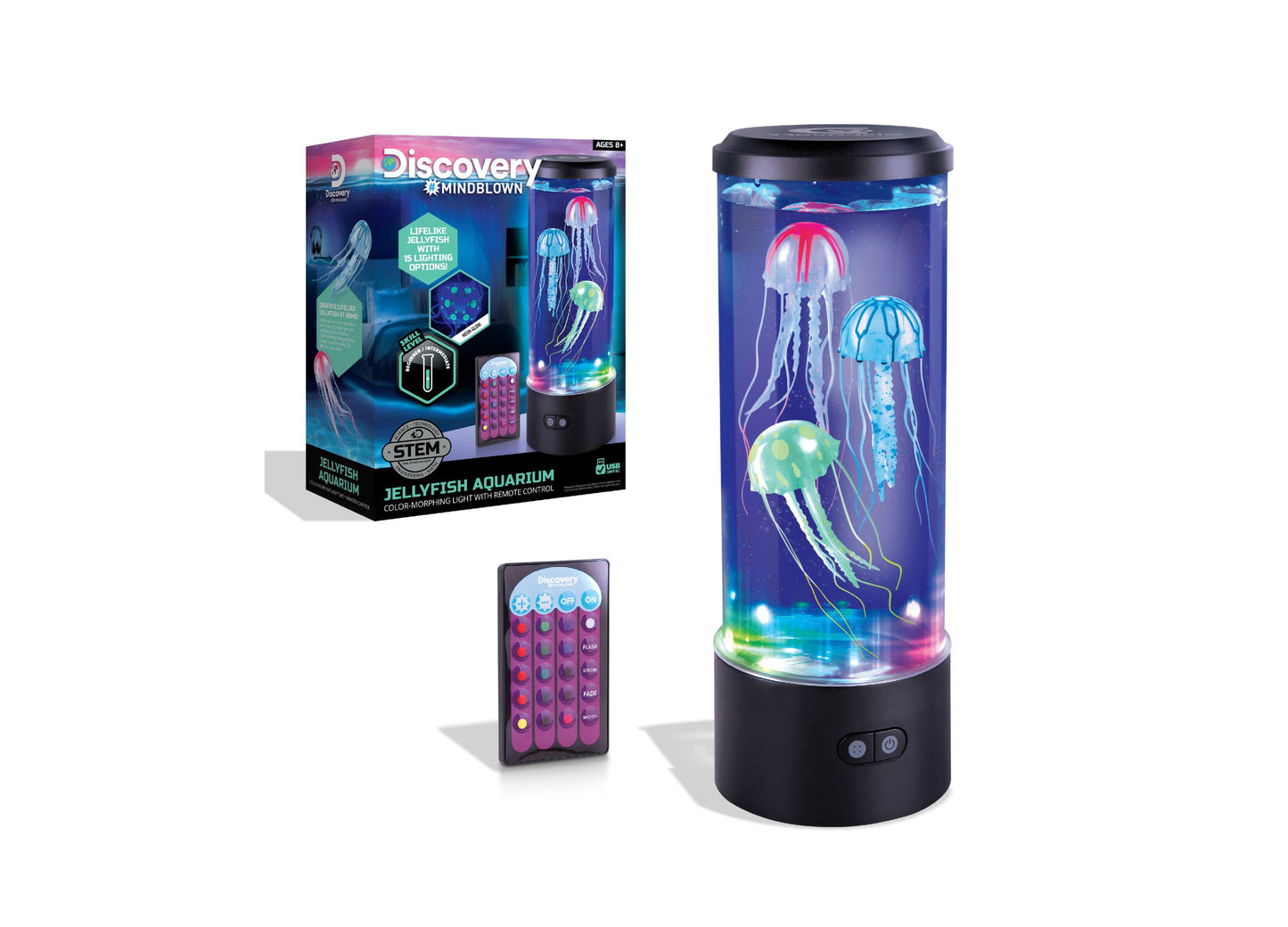 Discovery #MINDBLOWN Jellyfish Aquarium Lamp Set with 16 Light Effects