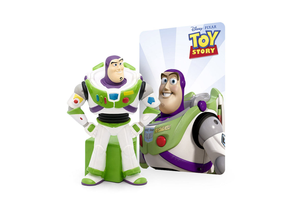 Tonies Toy Story 2 Buzz Lightyear Audio Play Figurine in green, white, and purple with packaging