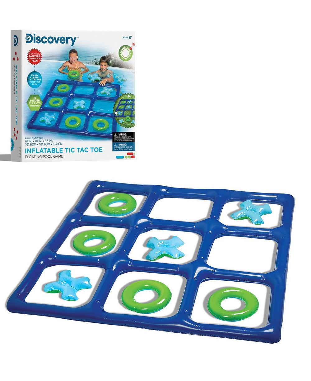 Discovery Kids Inflatable Floating Tic Tac Toe Game Set for Pool and Land Play