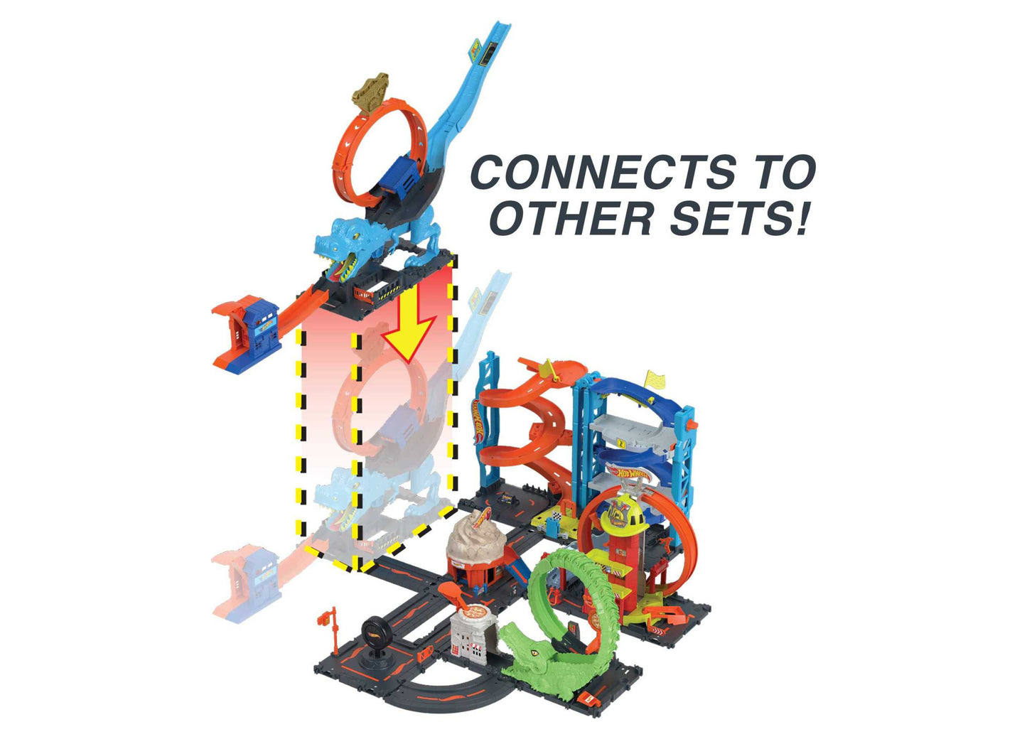 Hot Wheels City T-Rex Rampage 1:64 Scale Diecast Playset