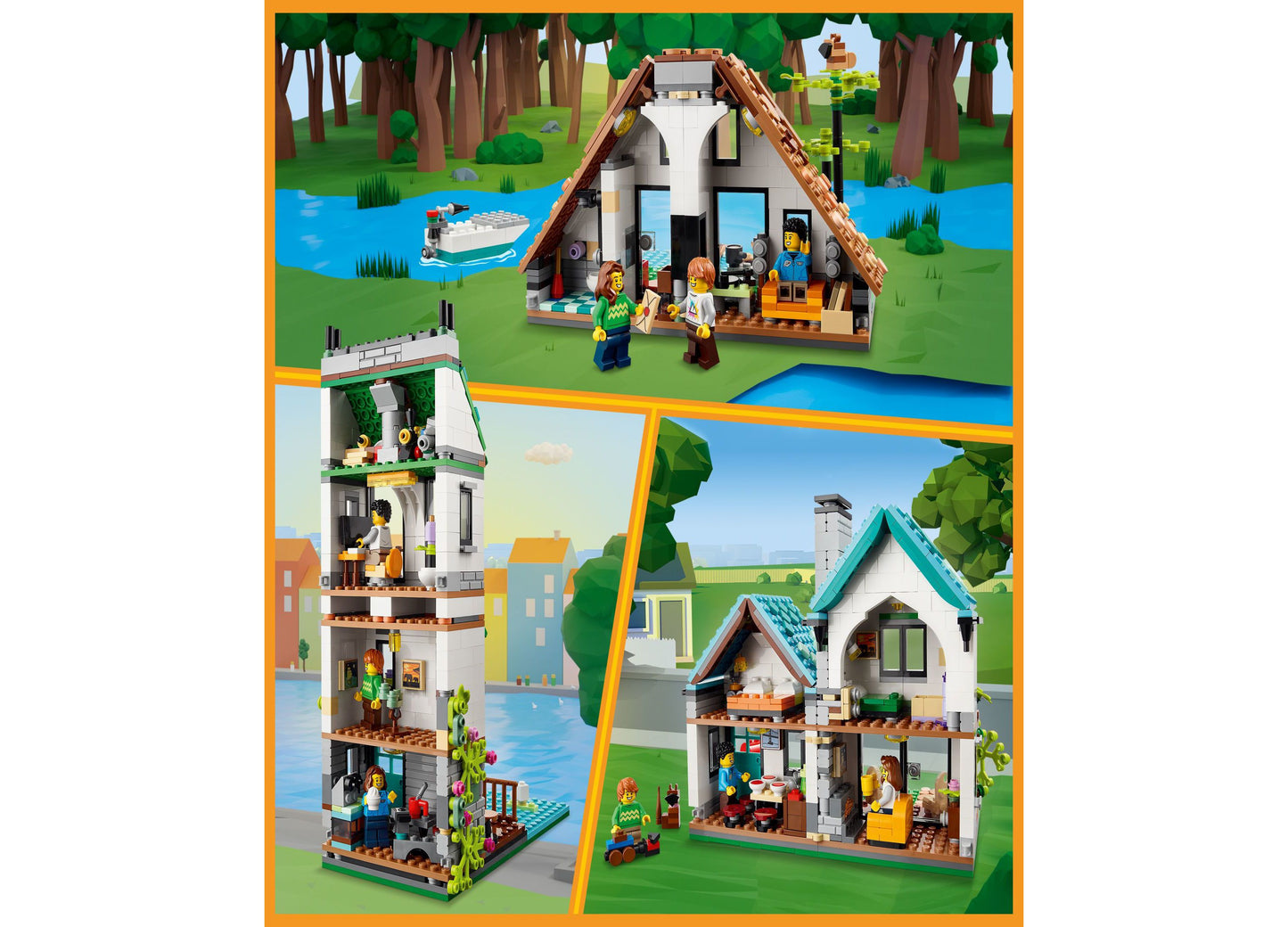 LEGO® Creator 31139 3-in-1 Cozy House Toy House Building Set with Minifigures