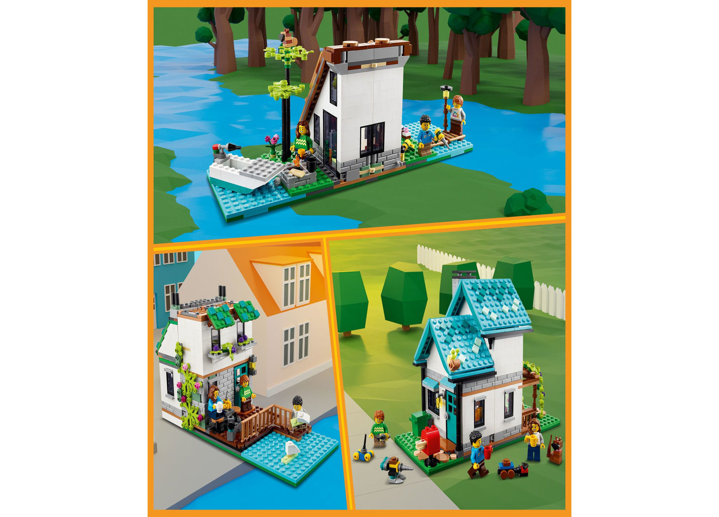 LEGO® Creator 31139 3-in-1 Cozy House Toy House Building Set with Minifigures