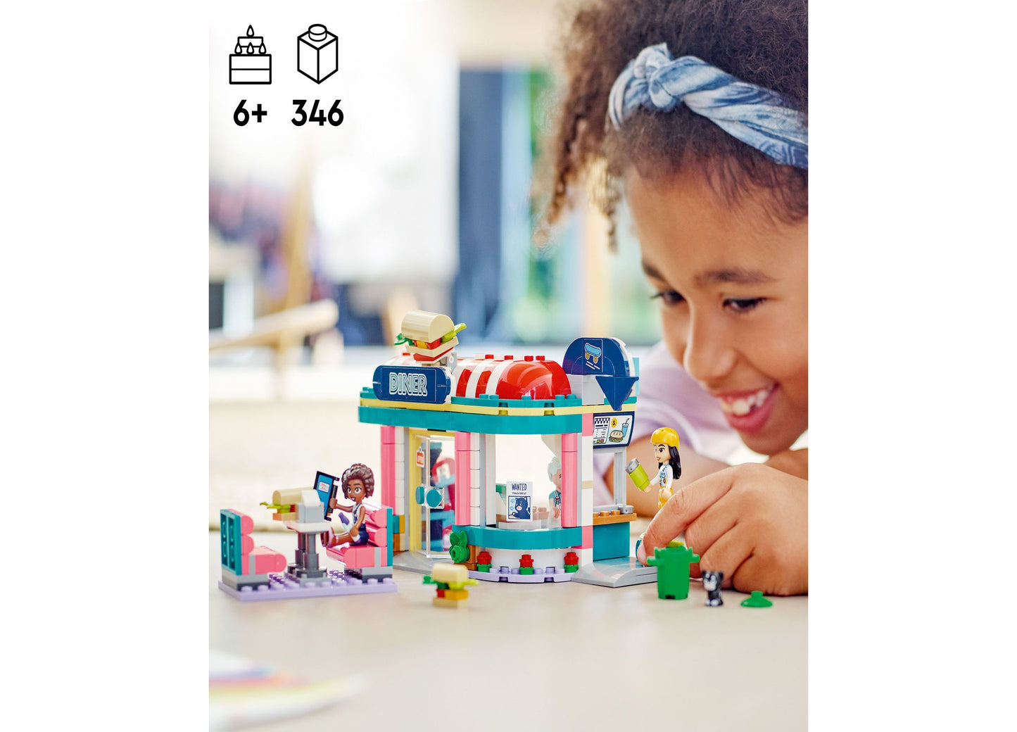 LEGO® Friends Heartlake Downtown Diner 41728 Toy Building Set with Liann, Aliya and Charli Figures