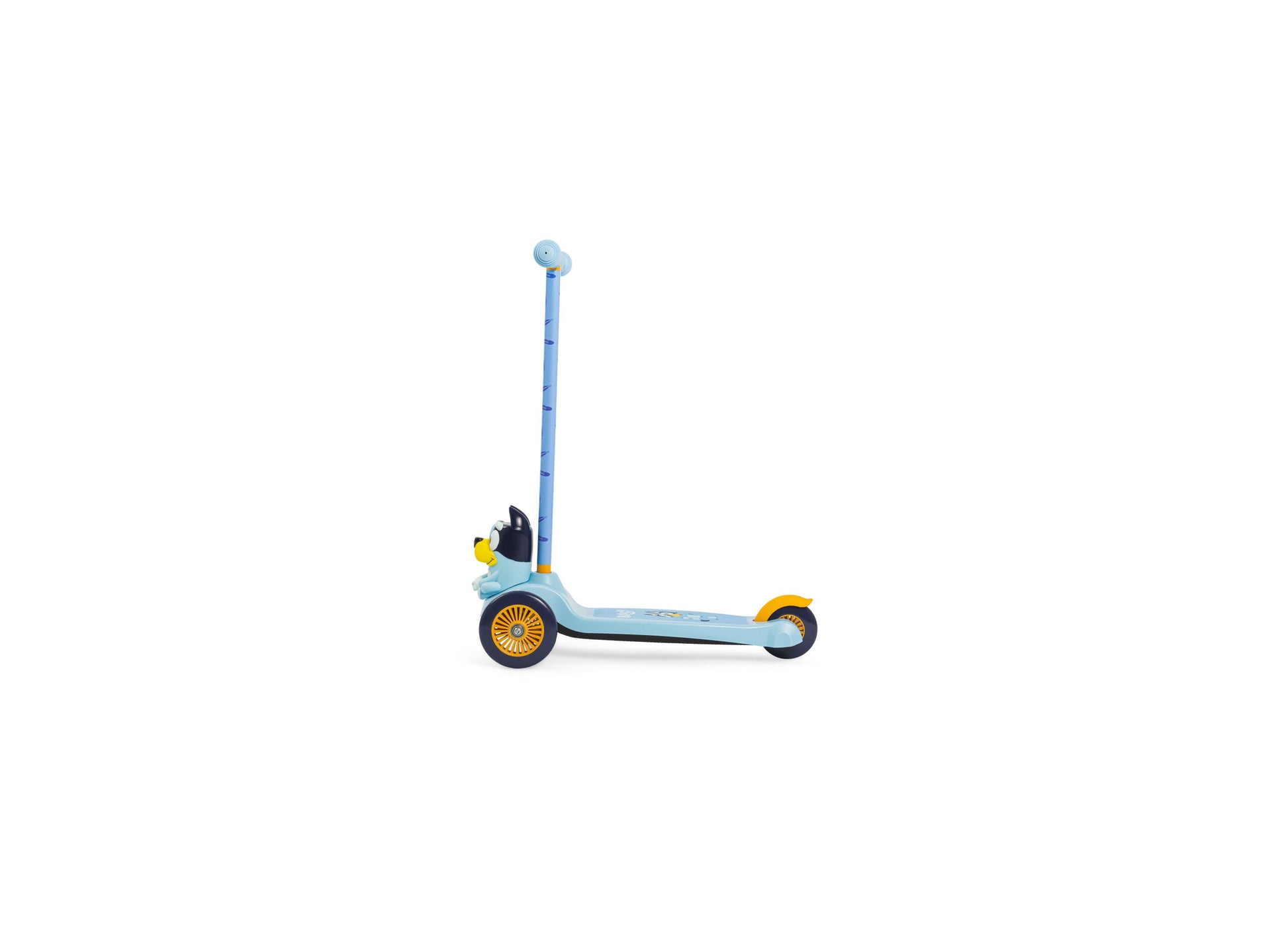 Sakar Bluey 3D 3 Wheel Scooter in blue and yellow with handlebar