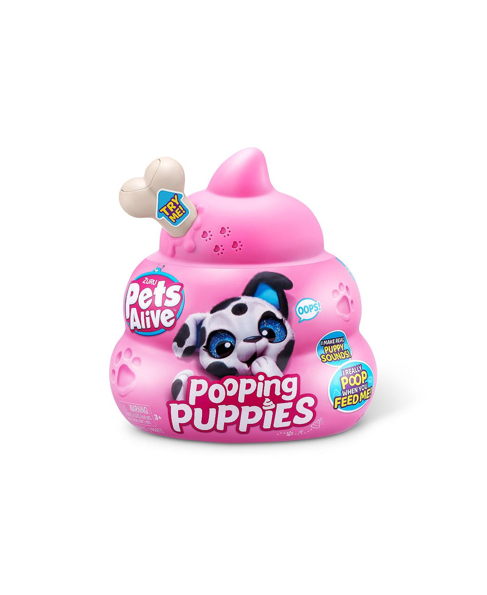 Zuru Pets Alive Pooping Puppies Series 1 Interactive Plush - Collectible Pug, Dalmatian, Husky