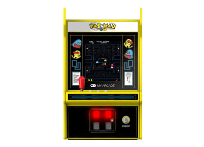 My Arcade Micro Player Pro Pac-Man portable retro arcade game with yellow cabinet and red joystick