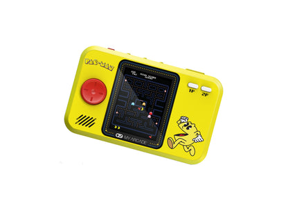 My Arcade PAC-MAN Pocket Player Pro yellow handheld game with red joystick