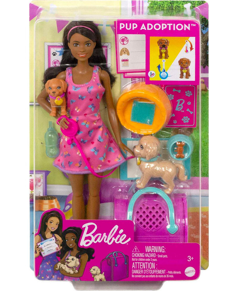 Barbie Pup Adoption Playset with Color-Change Puppies and Accessories