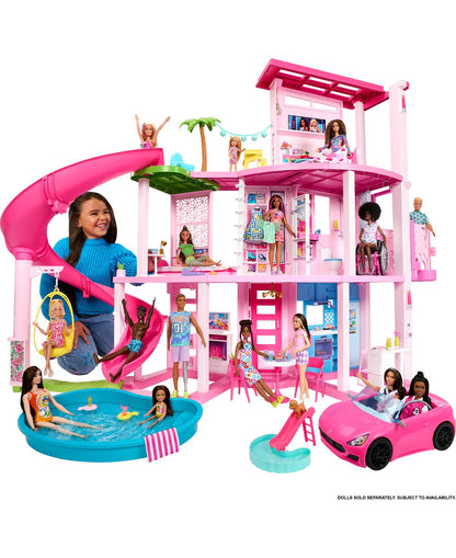 Barbie Dreamhouse, 75+ Pieces, Ultimate Pool Party Doll House with 3-Story Slide