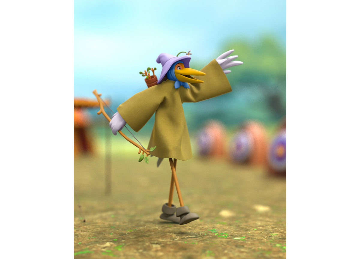 Super 7 Disney Robin Hood Stork Costume 7" Ultimates action figure in yellow tunic with purple hat