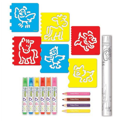 Little People Discovery Stencil Sets - Colorful Animal Sketch Kit