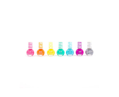 3C4G Rainbow Days of the Week Vibrant Nail Polish Set - Kids Safe