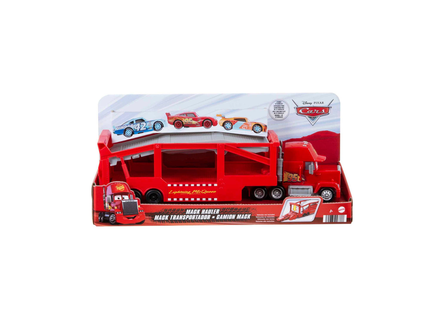 Disney Pixar Cars Mack Hauler 13" Toy Truck with Storage Ramp