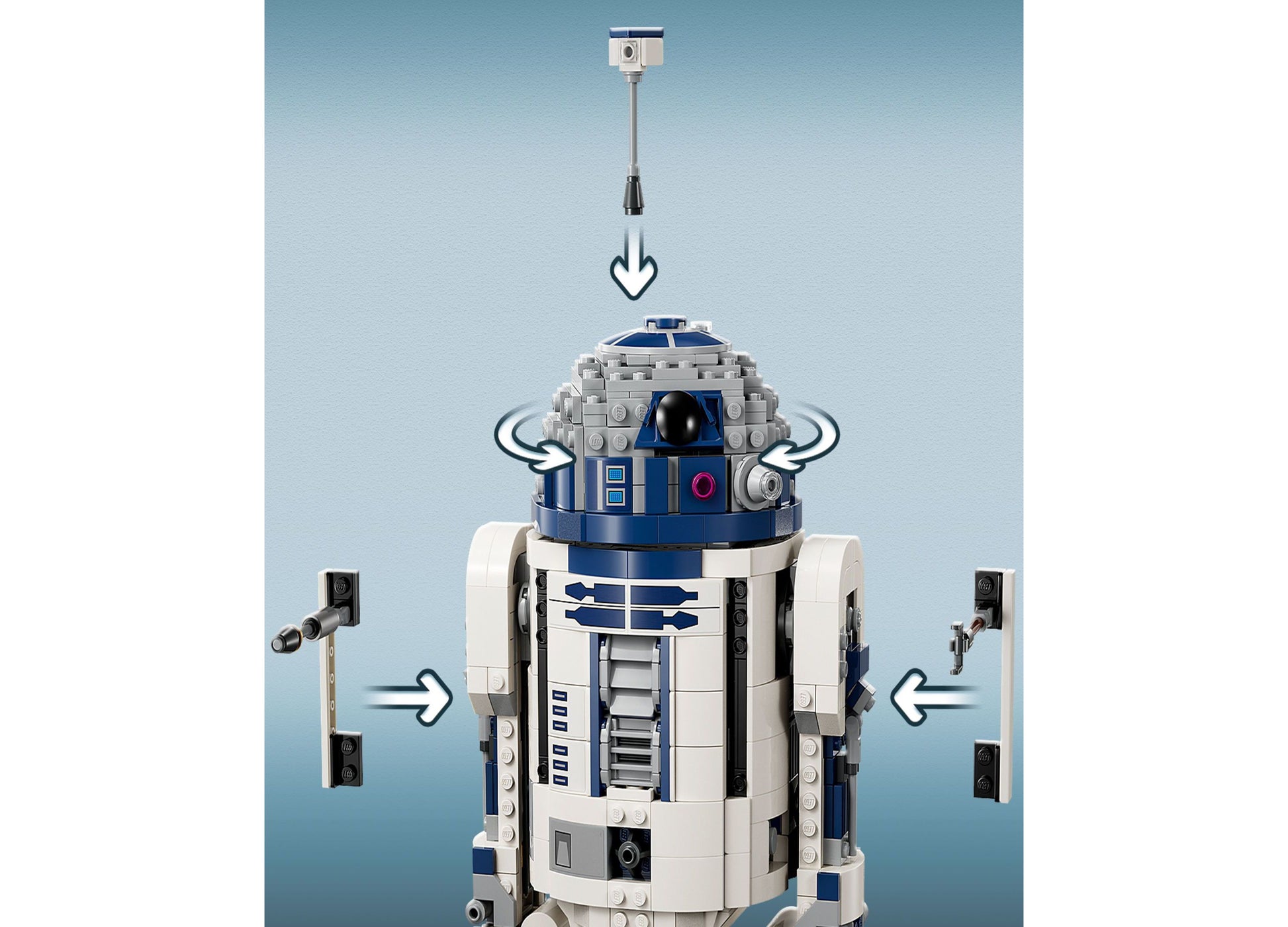 LEGO Star Wars R2-D2 Buildable Figure with remote control features and rotating head