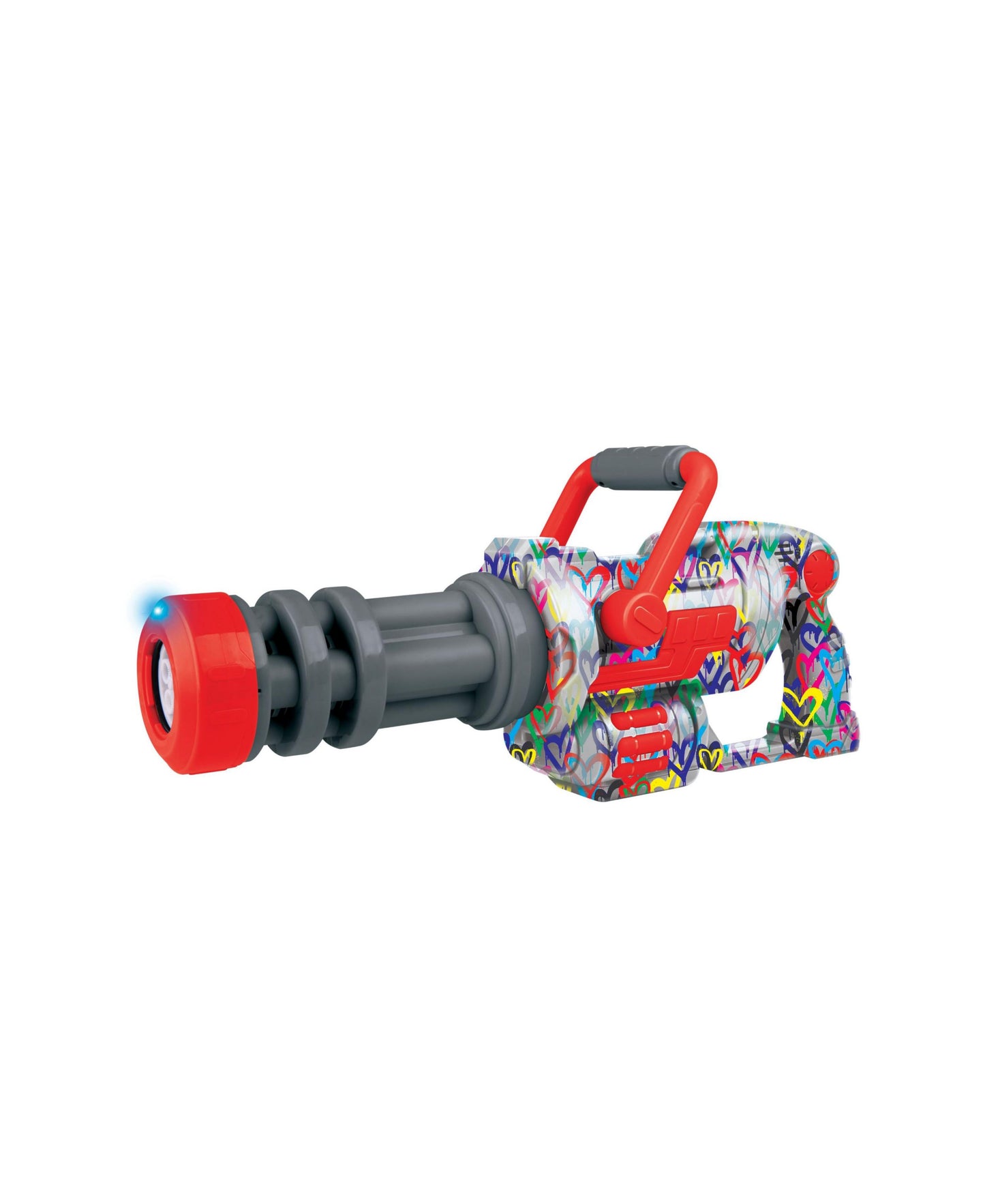 Genesis Urban Legends LED RC Bubble Blaster with colorful graffiti-style design, red and gray components, and front-mounted bubble chamber