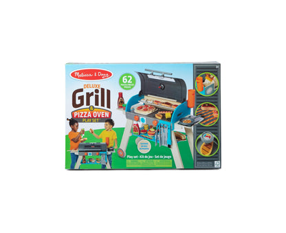 Melissa & Doug Deluxe Wooden BBQ Grill and Pizza Oven Playset