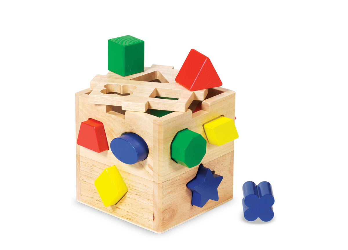 Shape Container Toy Melissa & Doug Shape Sorting Cube - Educational Classic Wooden Toy ...