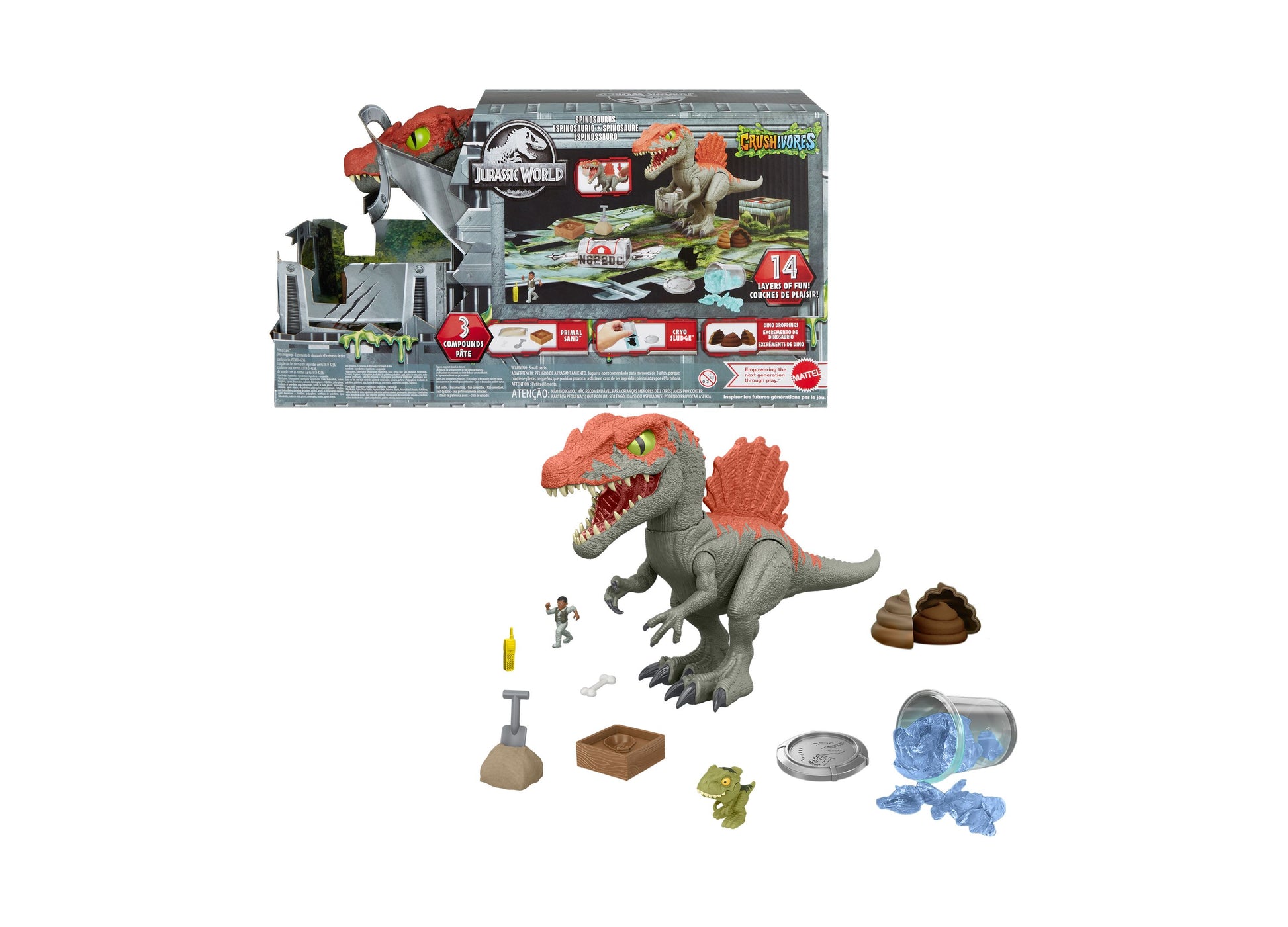 Jurassic World Crushivores Spinosaurus Cage Crasher Dinosaur