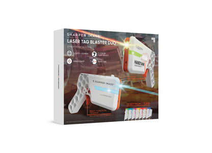 Sharper Image Laser Tag Blaster Duo 2-pack white and orange blasters with lights and sounds
