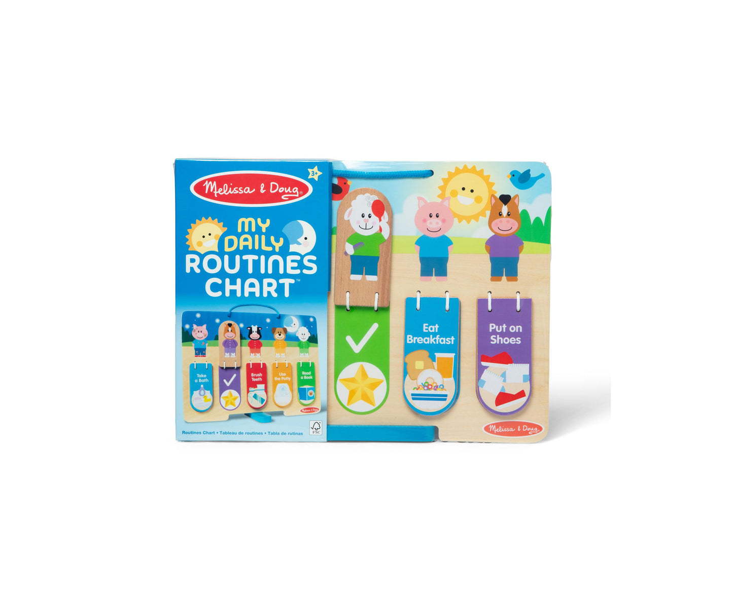 Melissa & Doug My Daily Routines Chart - Wooden Flip Flap Board – Toys