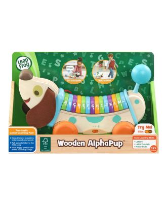Eco-Friendly Wooden AlphaPup Interactive Learning Toy - Colorful Design