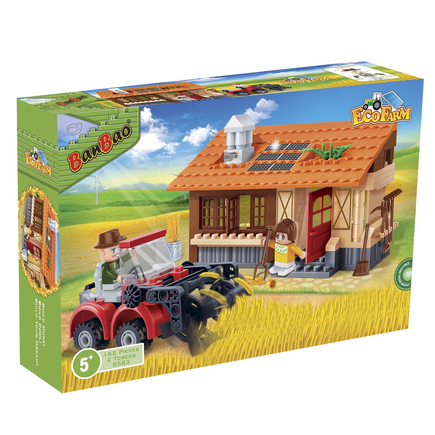 BanBao Harvester Tractor STEM Building Kit - Red Farm Harvester (162PCS)