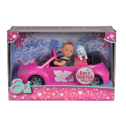 Simba Toys 8.66" Beetle Convertible with Evi Doll - Floral Decals