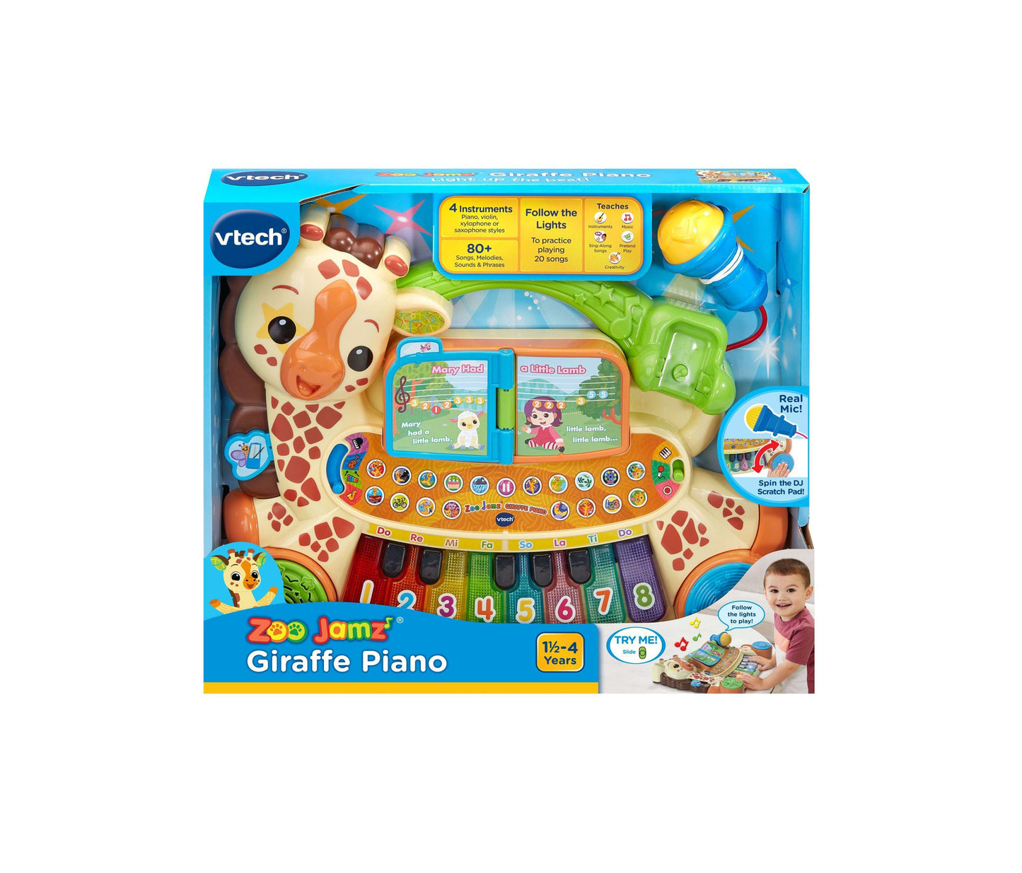 VTech Zoo Jams Colorful Giraffe Interactive Piano