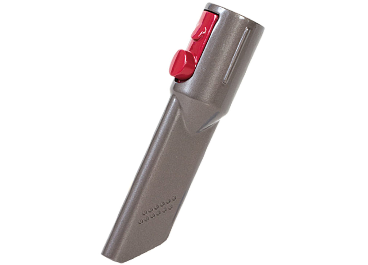 Dyson Cordless Vacuum Replica toy in gray and red, featuring handheld design with trigger handle