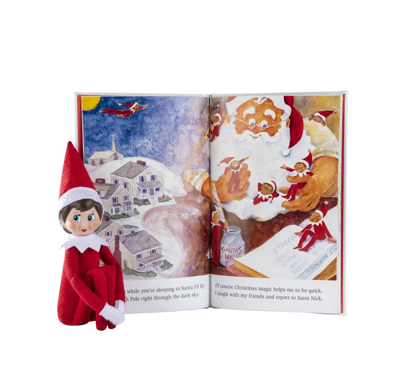 Elf on the Shelf Christmas Tradition Girl with Blue Eyes - Red Suit