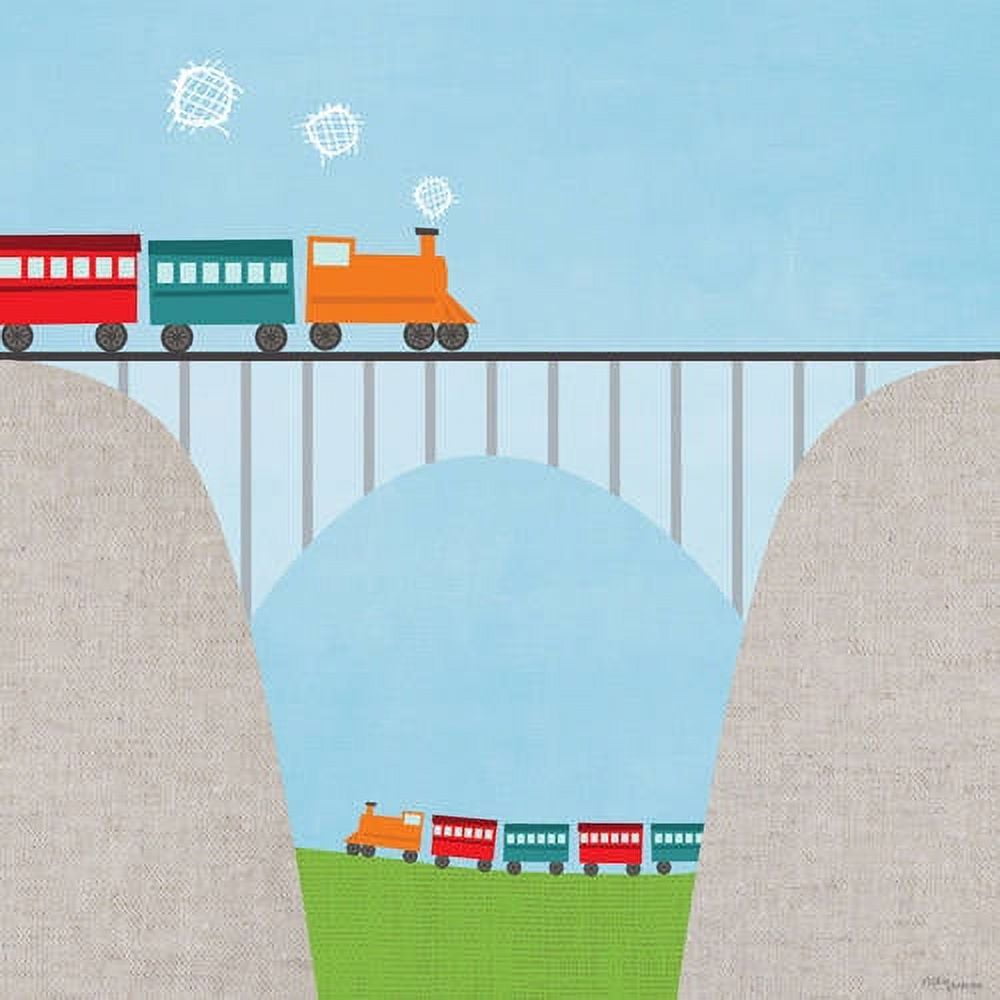 Oopsy Daisys - Train Over Ravine Wall Art - 10x10 inch Giclee Canvas