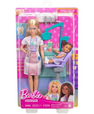 Barbie Dentist Playset with Blonde Doll, Kid Patient, and Dental Accessories