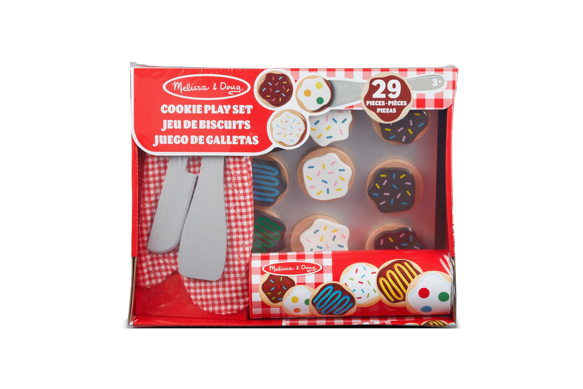 Melissa & Doug Cookie Play Set with 29 felt pieces in red and white packaging