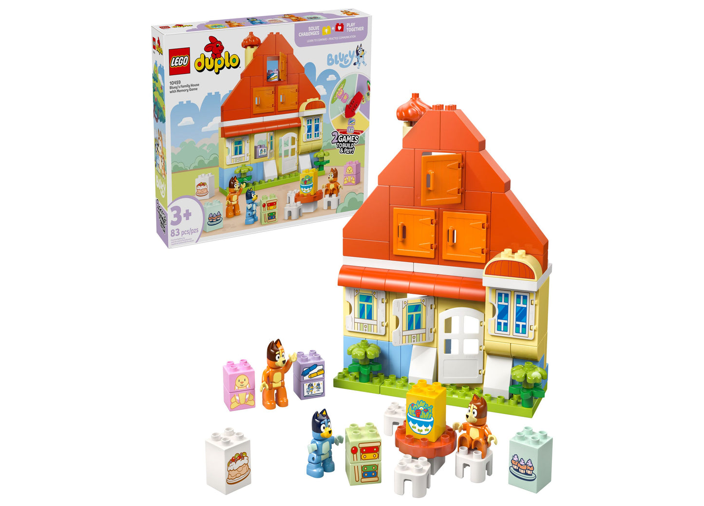 LEGO DUPLO Bluey's Family House and Memory Game - 83 Pieces