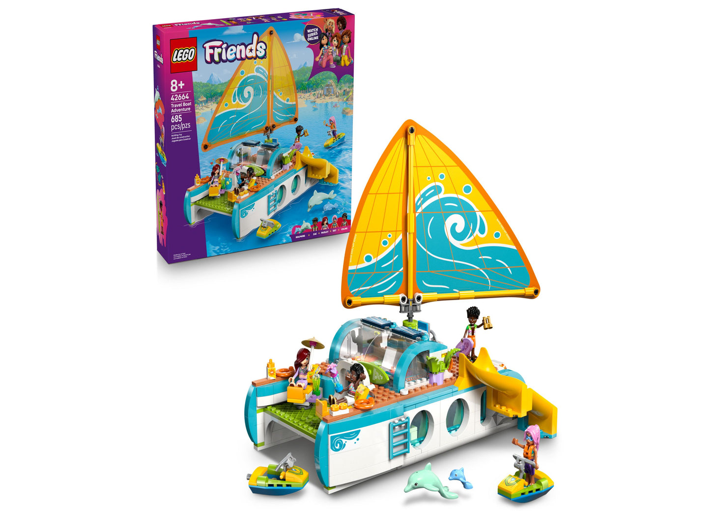 LEGO Friends Travel Boat Adventure 42664 Creative Building Set, 685 Pieces
