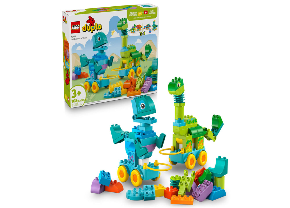 LEGO DUPLO Town Dinosaurs on Wheels 3-in-1 Building Set 10451 - 108 Pieces