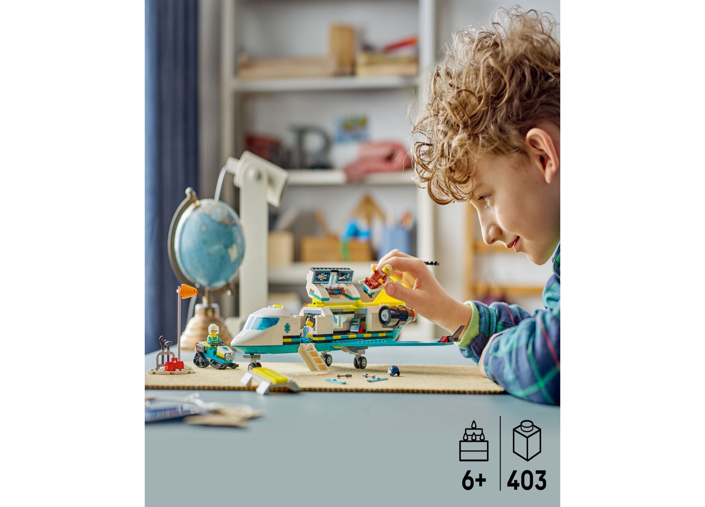 LEGO City 403-Piece Emergency Air Ambulance Airplane Building Set 60465