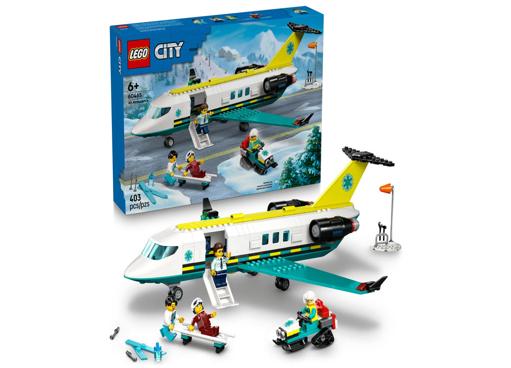 LEGO City 403-Piece Emergency Air Ambulance Airplane Building Set 60465