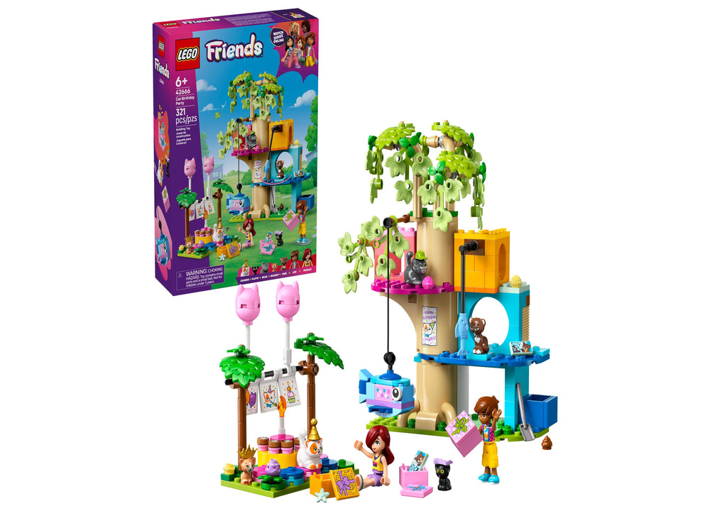 LEGO Friends Cat Birthday Party Tree House 42666 Building Set - 321 Pieces