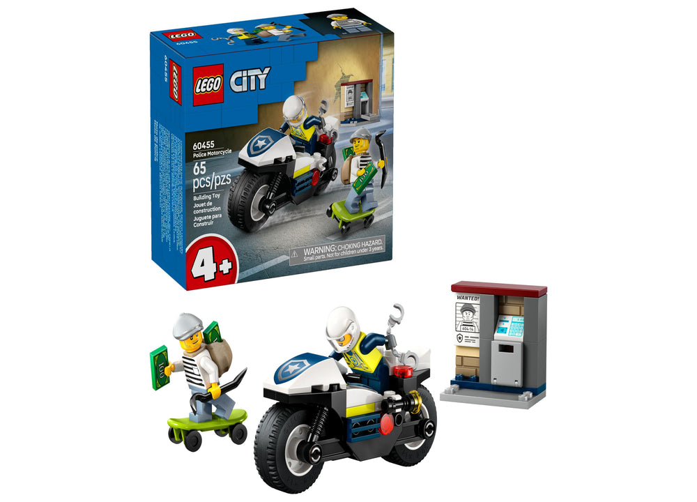 LEGO City Police Motorcycle Chase 60455 Building Kit, 65 Pieces