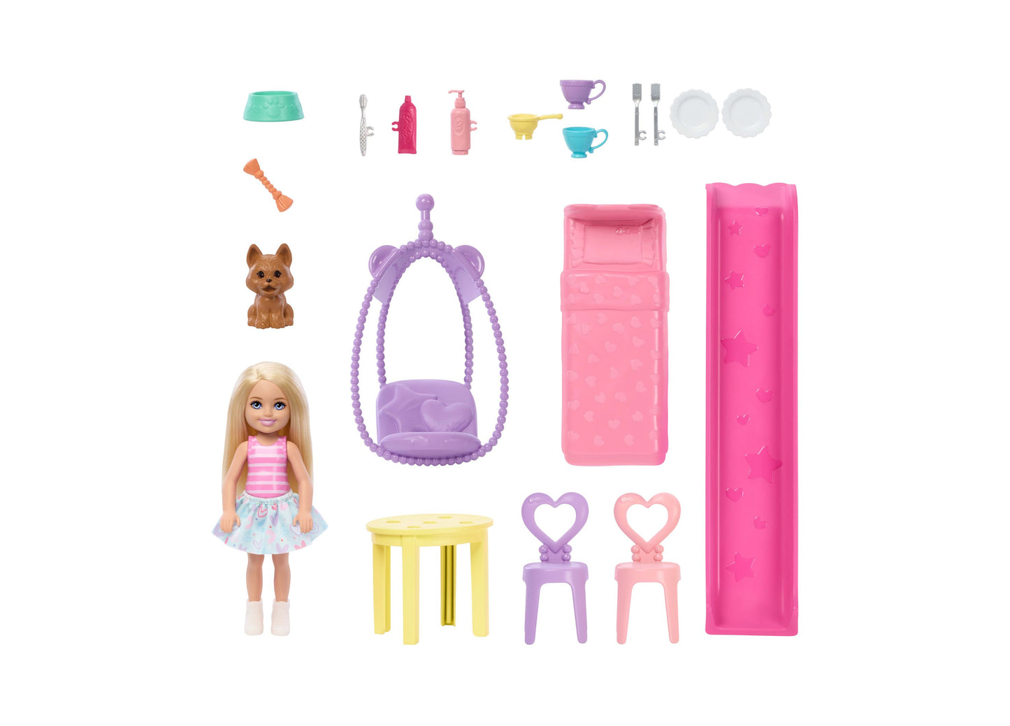 Barbie Chelsea Pop-Up Doll House with Doll and 15+ Accessories