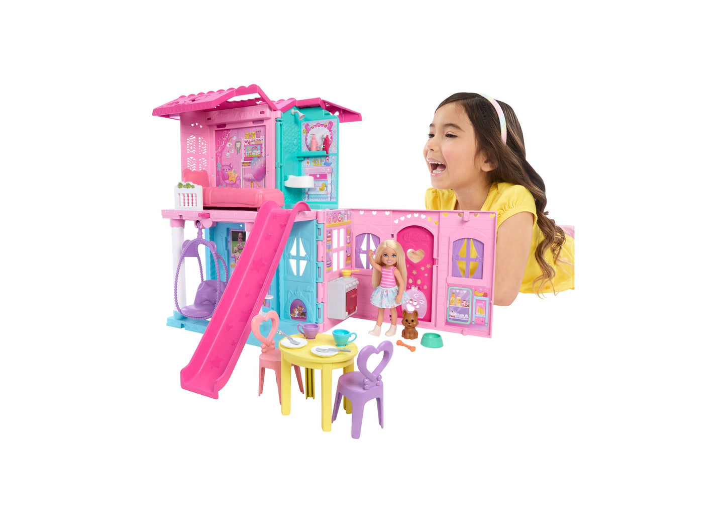 Barbie Chelsea Pop-Up Doll House with Doll and 15+ Accessories