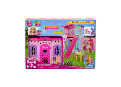 Barbie Chelsea Pop-Up Doll House with Doll and 15+ Accessories