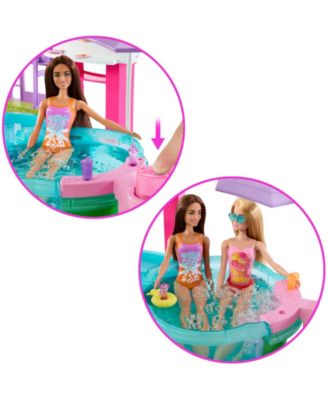 Barbie Dream Pool Playset - Slide & Bubbling Hot Tub with 20+ Accessories