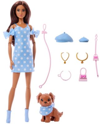 Barbie Twinning Looks Fashion Doll - Pink Gingham with Pet Dog