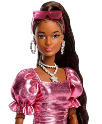 Barbie Deluxe Style Fashion Doll - High Ponytail in Metallic Coral Dress