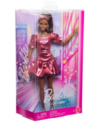 Barbie Deluxe Style Fashion Doll - High Ponytail in Metallic Coral Dress