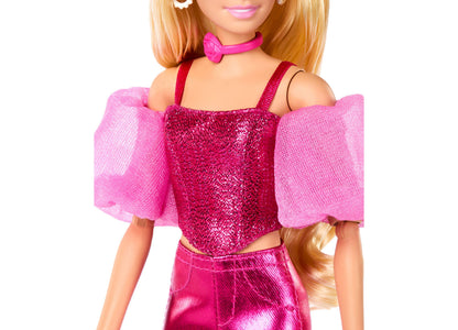 Barbie Deluxe Style Fashion Doll 5 in Metallic Pink Outfit with Corset Top and Accessories