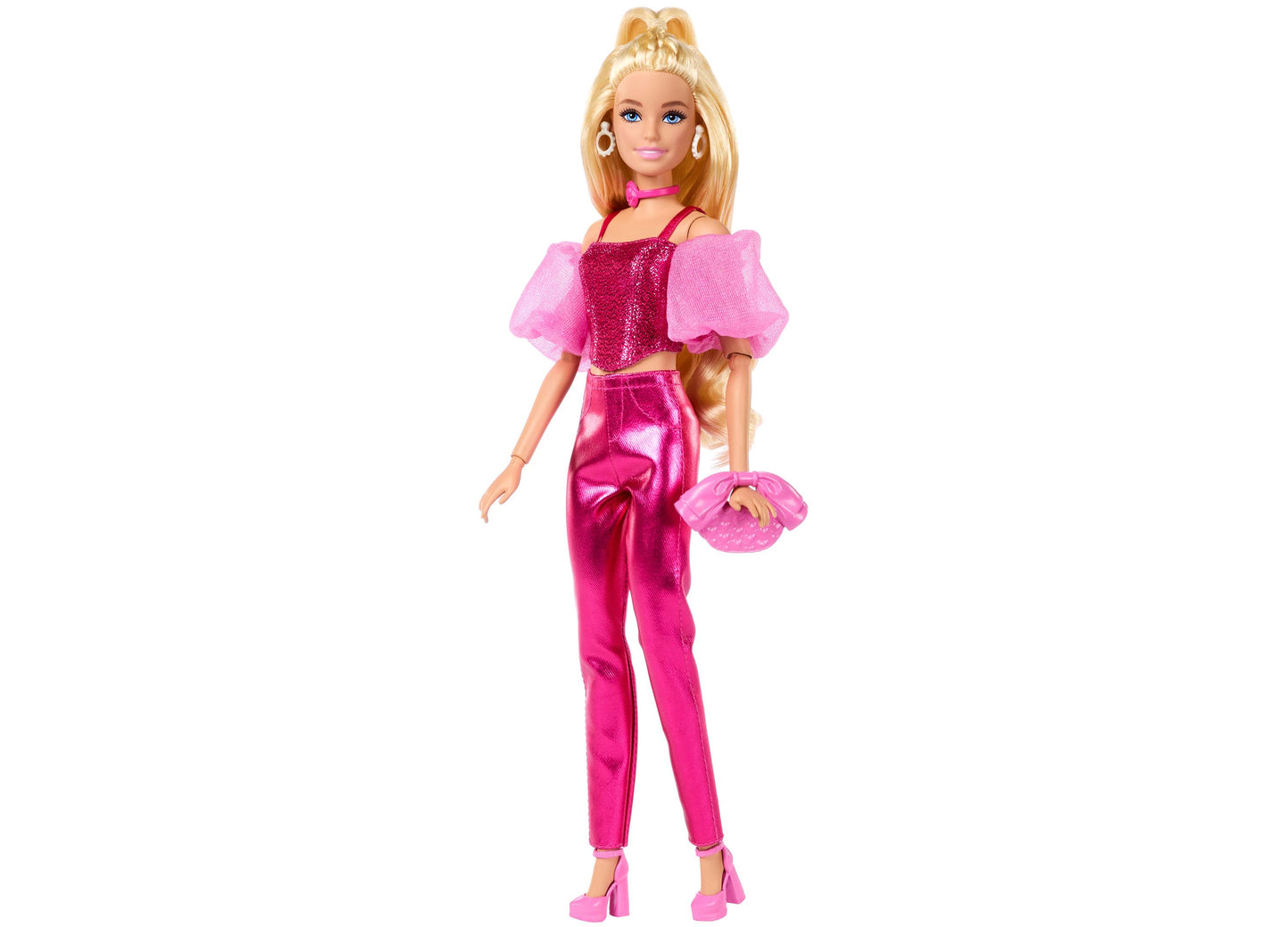 Barbie Deluxe Style Fashion Doll 5 in Metallic Pink Outfit with Corset Top and Accessories